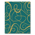 Teal Gold Swirling Lines Rug