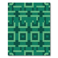 Emerald Green Geometric Square Rug