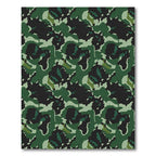 Green Forest Camouflage Abstract Art Rug