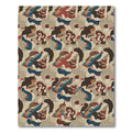 Camouflage figures with bold red accents Rug