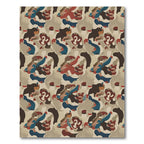 Camouflage figures with bold red accents Rug