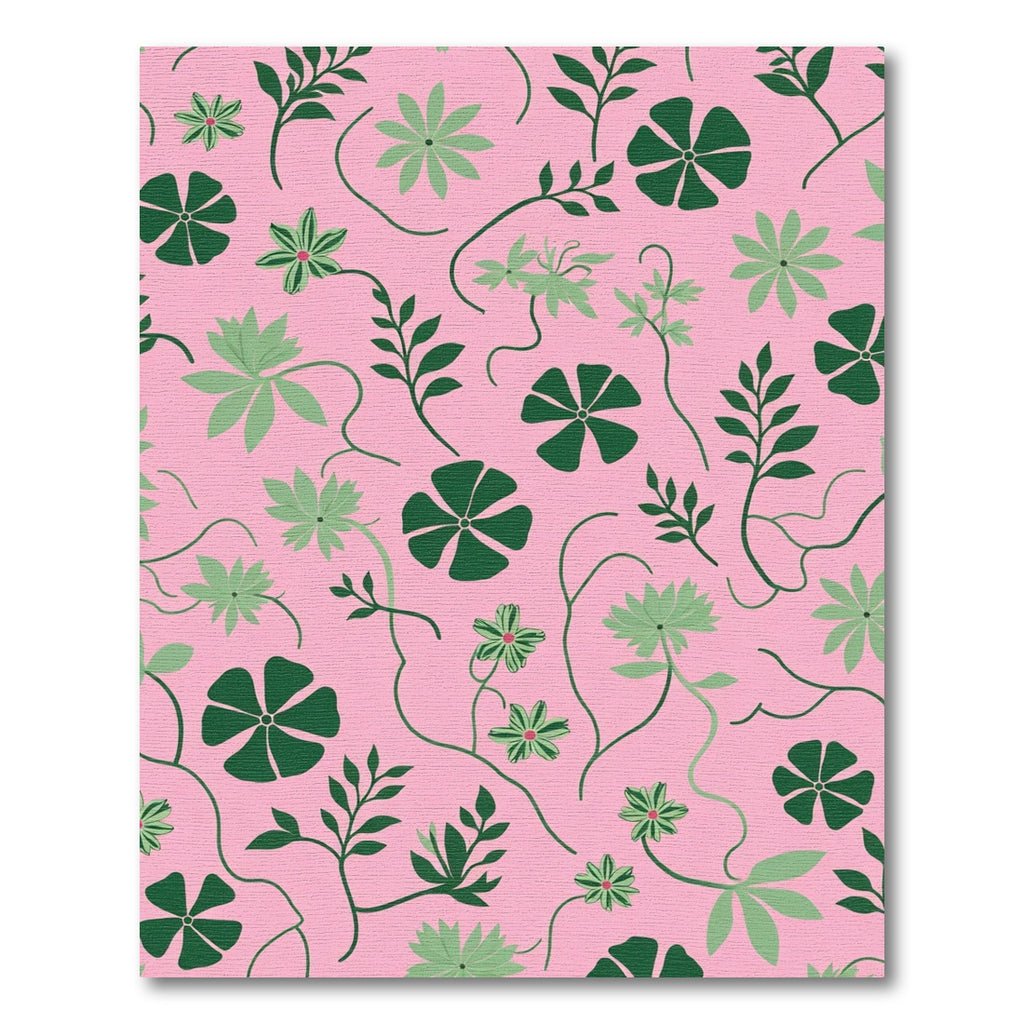 Whimsical Pink Botanical Vine Rug