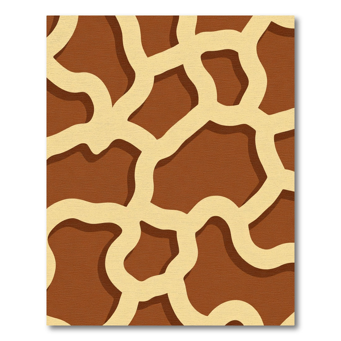 Earthy Brown Cream Organic Flow Rug