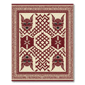 Earthy Crimson Animal Motif Rug