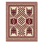 Earthy Crimson Animal Motif Rug