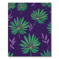 Deep Purple Jungle Palm Leaves Rug