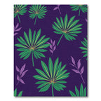 Deep Purple Jungle Palm Leaves Rug