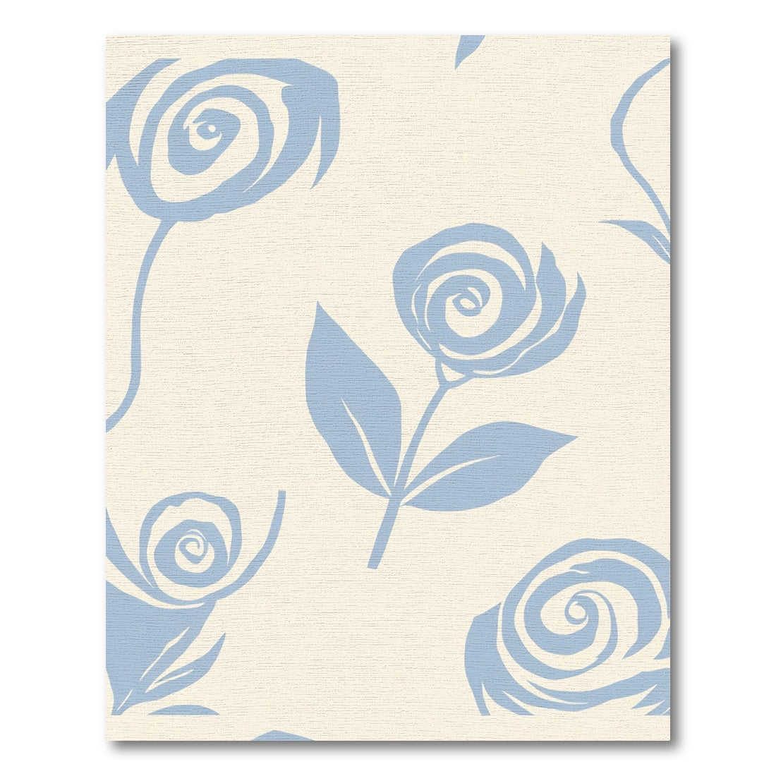Light Blue Loose Floral Romance Rug