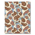 Brown Tan Blue Abstract Camouflage Rug