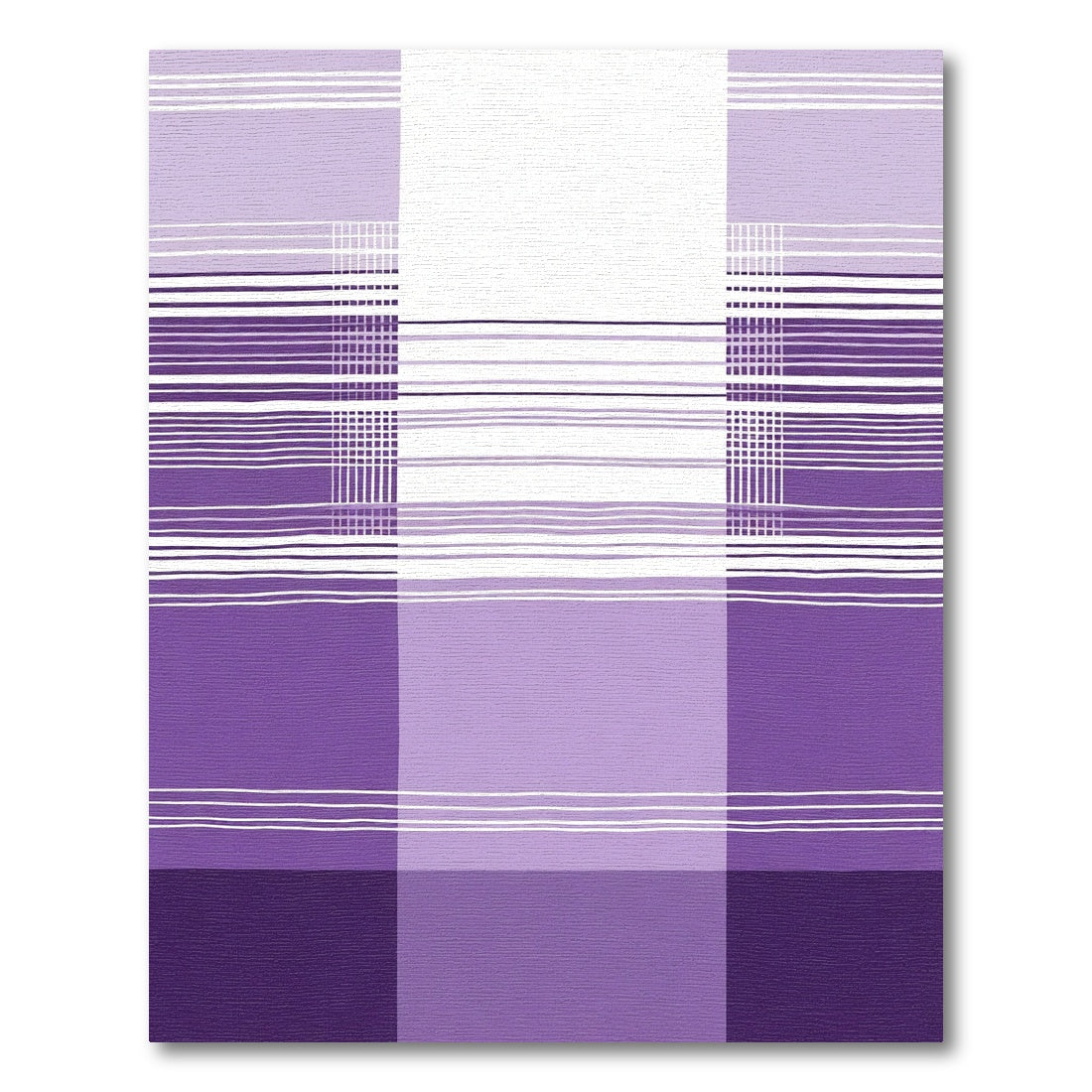 Plum Purple Gingham Stripe Rectangle Rug