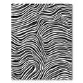 Bold Black White Wavy Stripe Rug