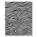 Bold Black White Wavy Stripe Rug