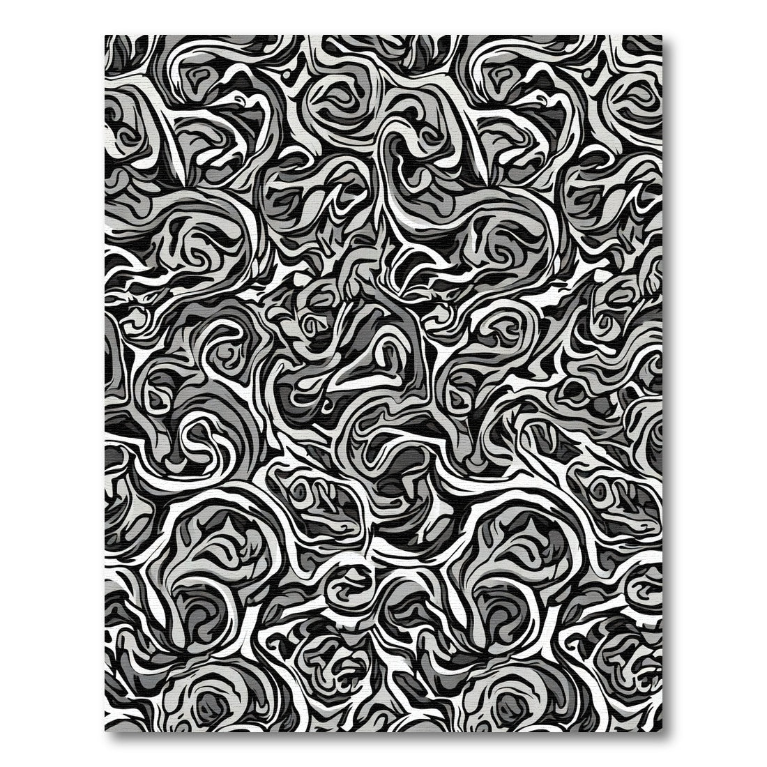 Monochromatic Swirl Abstract Fluidity Rug