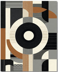 Terracotta Gray Abstract Circles Rug