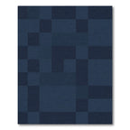 Deep Blue Geometric Overlay Rug