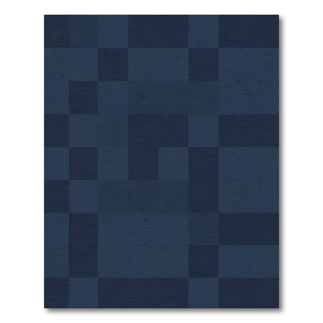 Deep Blue Geometric Overlay Rug
