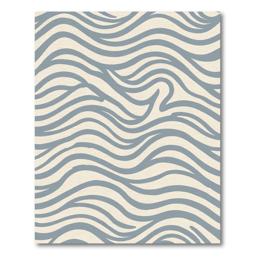 Wavy Blue Cream Swirl Rug
