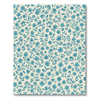 Teal Floral Vine Meadow Rug