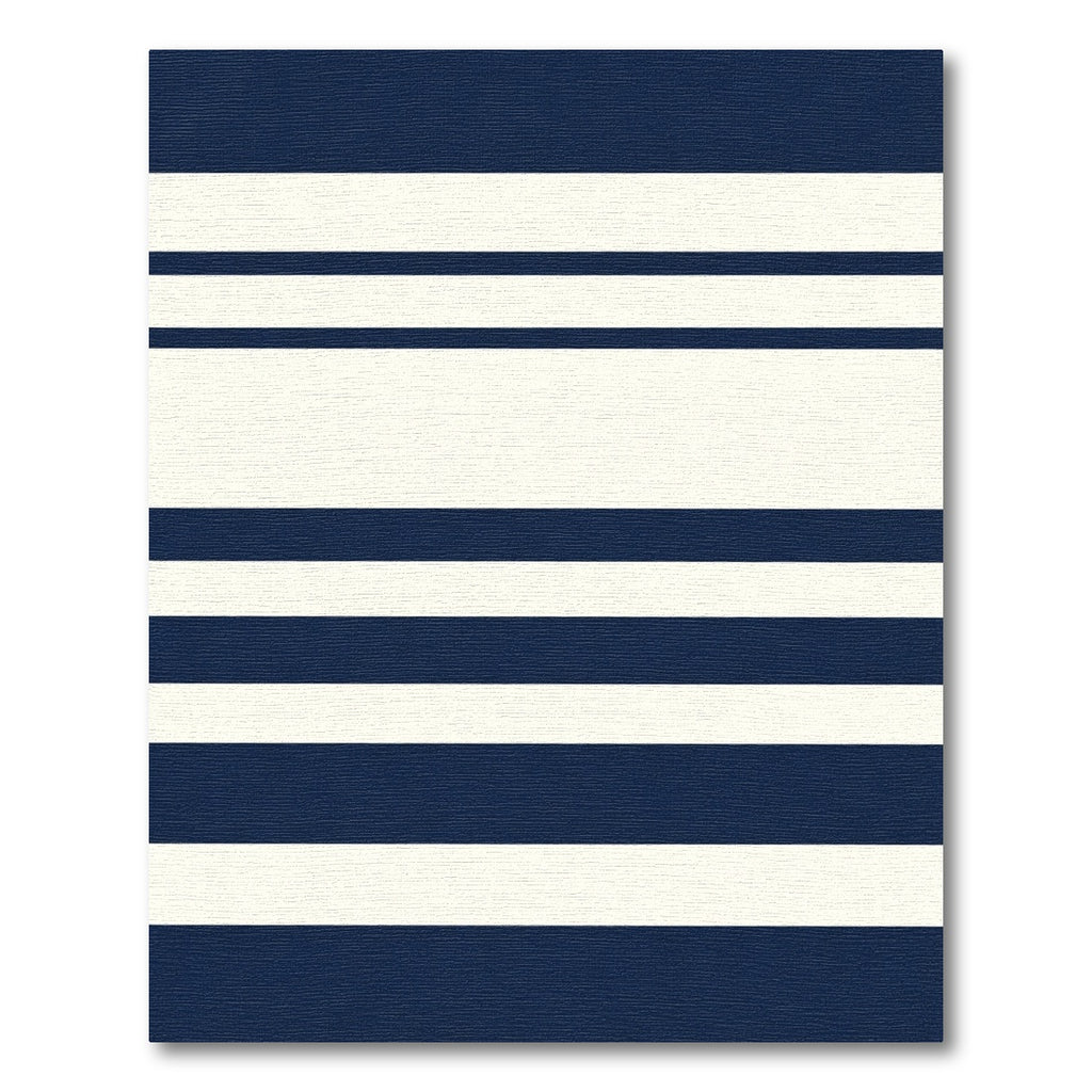 Classic Navy Cream Stripe Rug