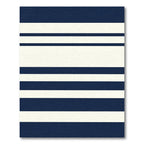 Classic Navy Cream Stripe Rug