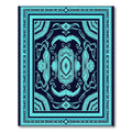 Turquoise Dark Oval Medallion Rug