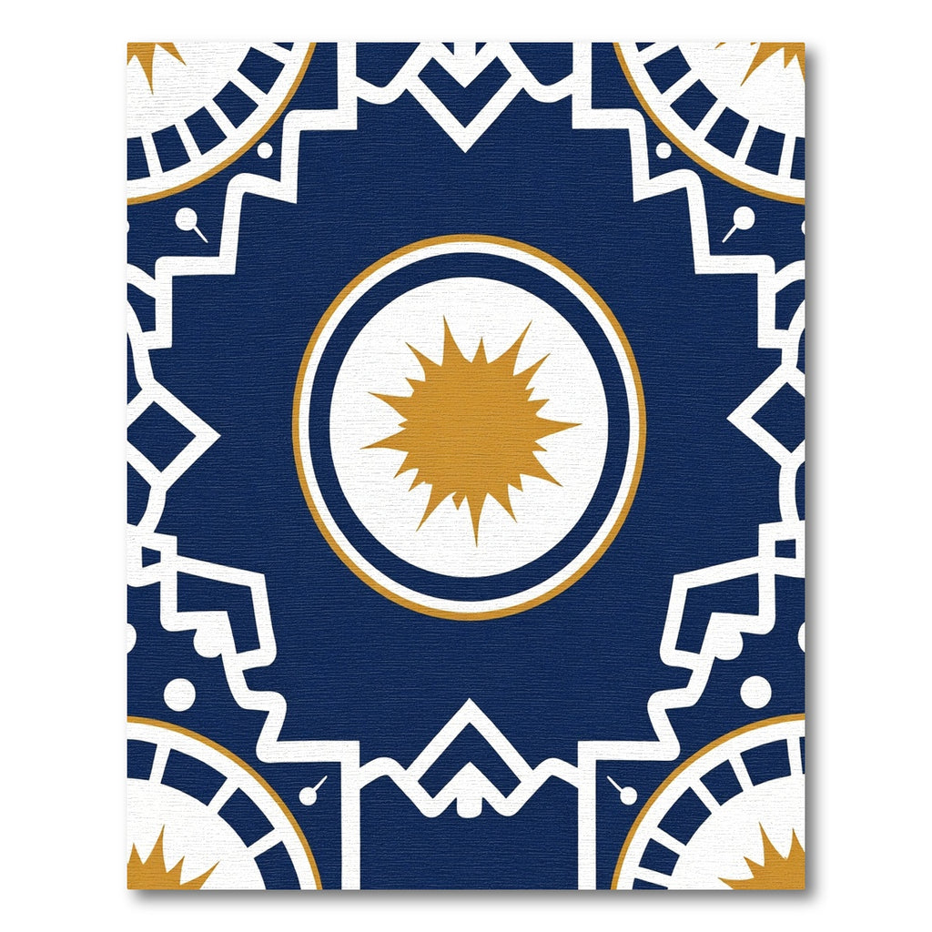 Navajo Medallion Sunburst Blue Rug