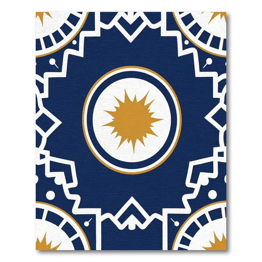 Navajo Medallion Sunburst Blue Rug
