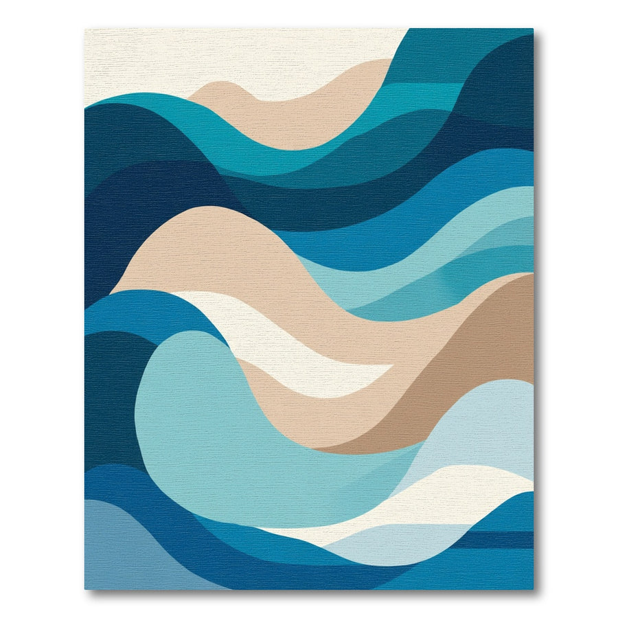 Deep Blue Abstract Gentle Waves Rug