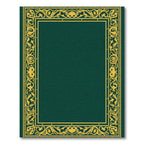 Rich Forest Green Golden Vine Border Rug