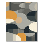 Modern Abstract Geometric Amber Circles Rug