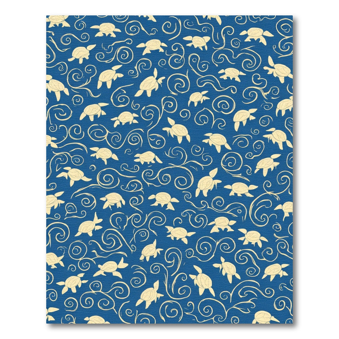 Blue Sea Turtle Swirl Accent Rug