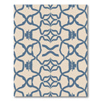 Blue Cream Rococo Scrollwork Rug