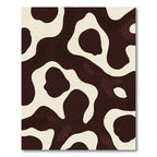 Brown White Organic Blob Composition Rug