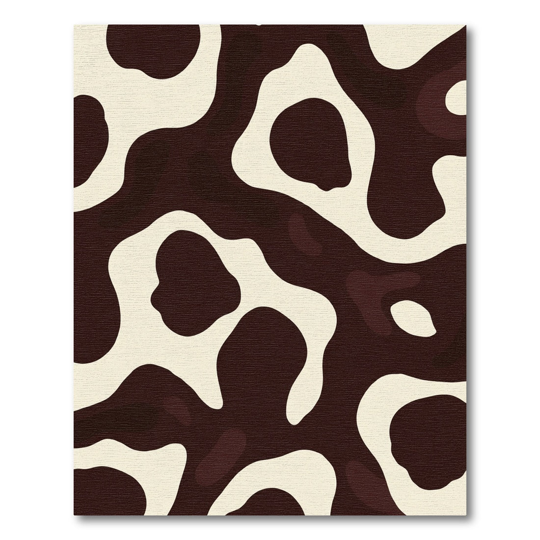 Brown White Organic Blob Composition Rug