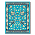 Azure Turtle Seashell Medallion Rug