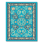 Azure Turtle Seashell Medallion Rug