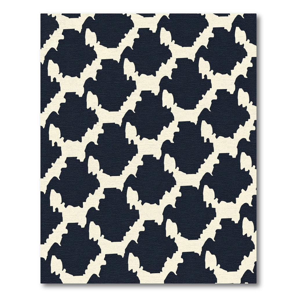 Dark Ivory Jagged Hexagonal Contemporary Rug
