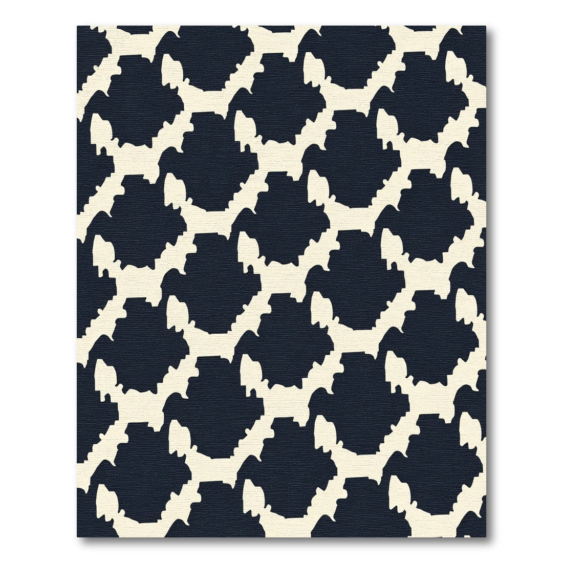 Dark Ivory Jagged Hexagonal Contemporary Rug