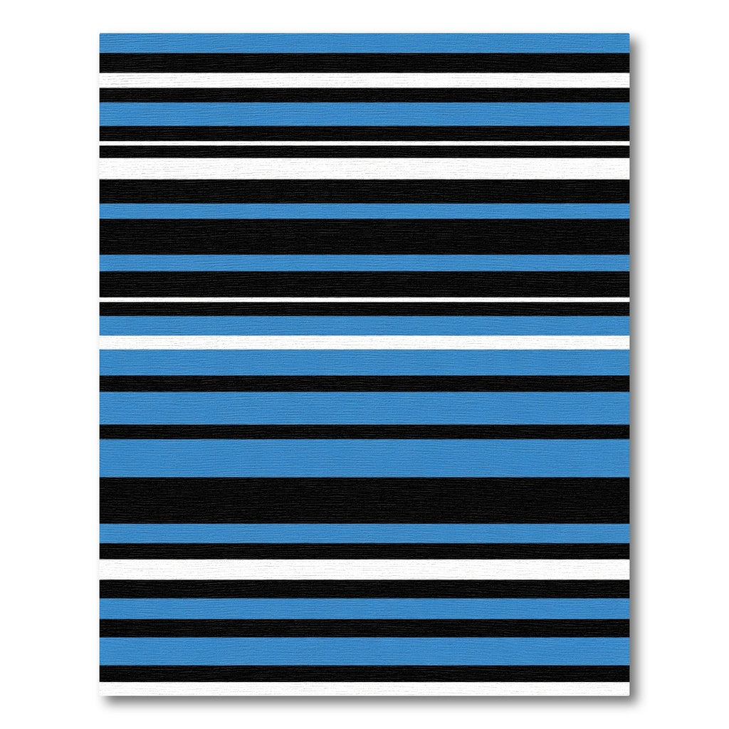Bold Blue Black White Stripe Rug
