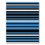 Bold Blue Black White Stripe Rug
