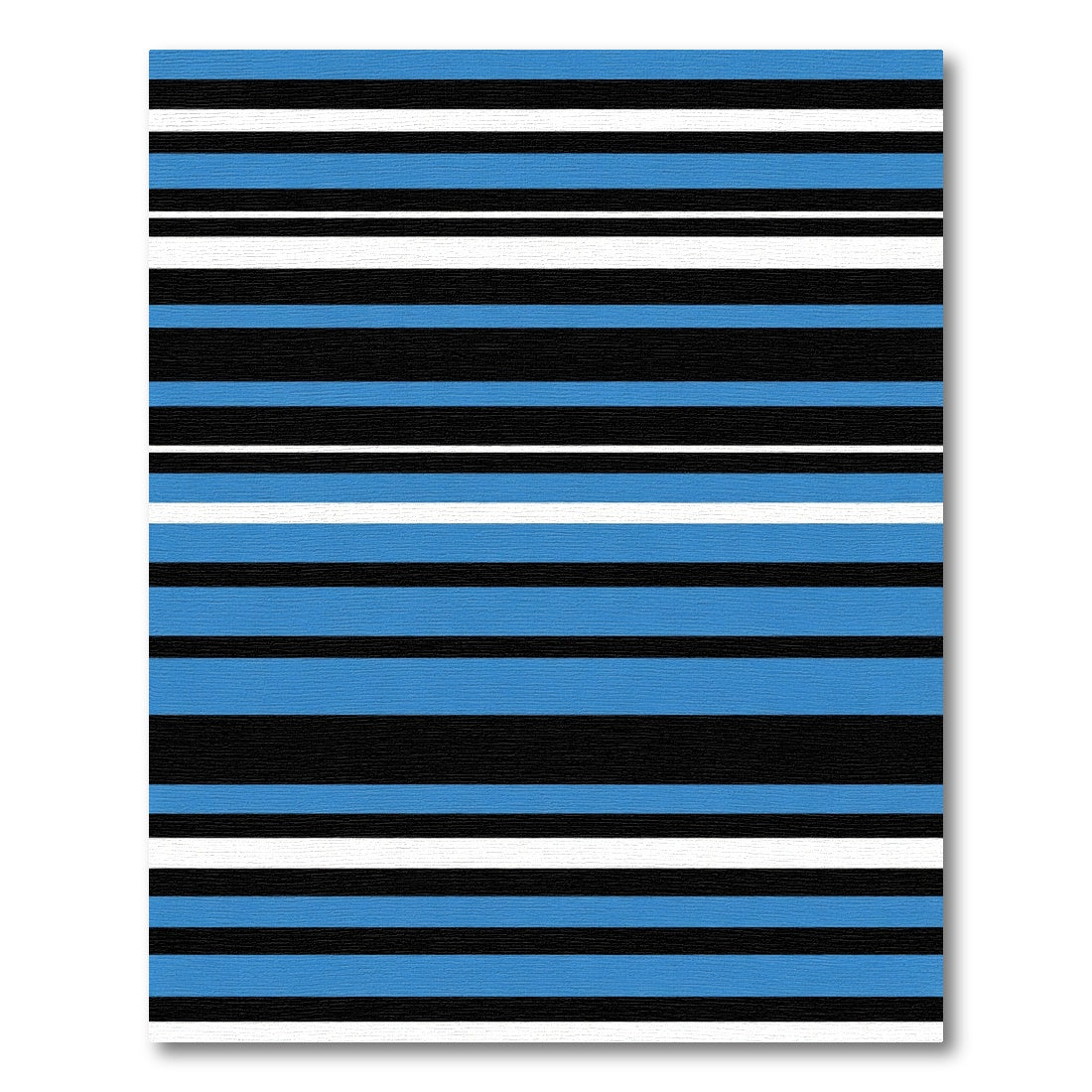 Bold Blue Black White Stripe Rug