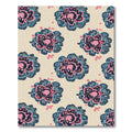 Pink Blue Floral Medallion Repeating Pattern Rug