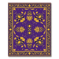 Regal Violet Gold Floral Scroll Rug