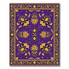 Regal Violet Gold Floral Scroll Rug