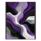 Purple White Gray Swirl Abstract Rug