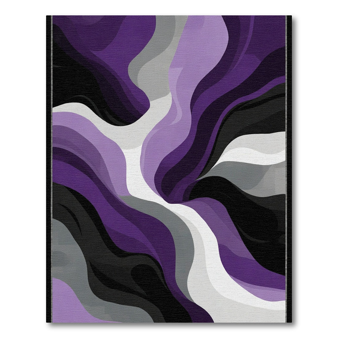 Purple White Gray Swirl Abstract Rug