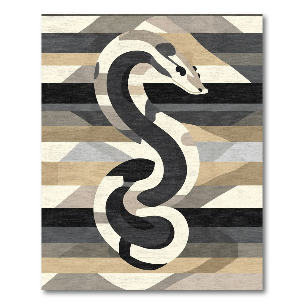 Monochromatic Snake Geometric Abstract Rug