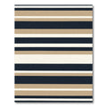Classic Navy Tan Cream Stripes Rug