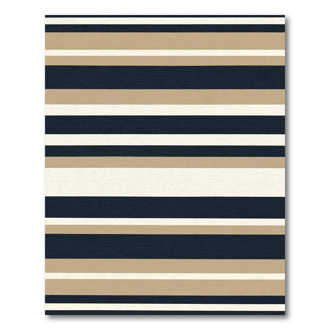 Classic Navy Tan Cream Stripes Rug
