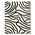 Organic Black Cream Abstract Swirl Rug